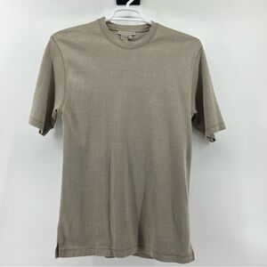 Tulliano Silk Cotton T Shirt Men’s Large Beige Short Sleeve Textured Casual